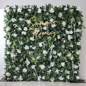 ฉากหลังผนังดอกไม้ 8 ฟุต x 8 ฟุต ผนังหญ้าเทียมม้วนได้สำหรับงานแต่งงาน - Product Image 3