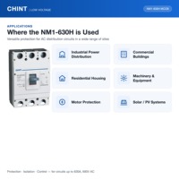 Disjoncteur à boîtier moulé Chint NM1-630S NM1-630H NM1-630R 630A 500A 400A 3P 4P 35-70kA IEC 60947-2