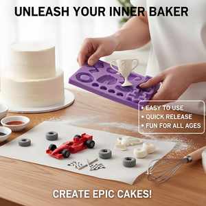 Race Car Rectangle Silicone Decorating Tip <b>Sets</b> for Cake & Cupcake Topper Soap Polymer <b>Clay</b> Crafts-Eco-Friendly Reusable - Product Image 3