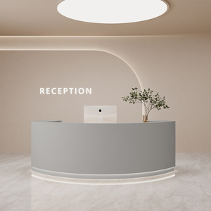 Mostrador <span class=keywords><strong>de</strong></span> Recepción para Salón <span class=keywords><strong>de</strong></span> Belleza, Barbería, Bar, Estilo Minimalista Moderno, con Luz LED, Material MDF - Product Image 4