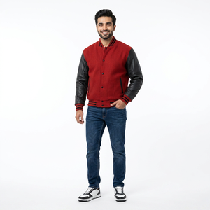 Blouson Bomber Unisexe en Cuir PU Style Urbain Brodé, Veste Universitaire Printemps-Automne Décontractée pour Hommes et Femmes - Product Image 1