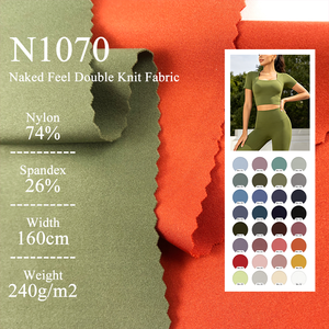 Tela de punto de trama de alta elasticidad personalizada, transpirable, agradable para la piel, tejido de punto con sensación desnuda, telas multifuncionales para trajes de baño de yoga - Product Image 1