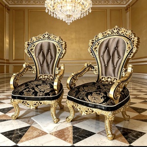 Set di Divani in Legno Massiccio Stile Vittoriano Europeo, Lussuoso Set di Divani Intagliati in Stile Tradizionale per Hotel e Ville - Product Image 5