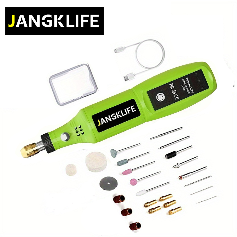Портативная Беспроводная мини-шлифовальная машина JANGKLIFE 3,7 В для гравировки ручной работы, аксессуары для начинающих «сделай сам»