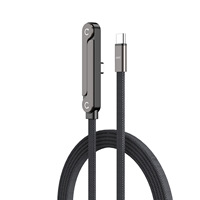 Cable de Carga Rápida Tipo C de 240 W con Soporte de Aleación de Zinc y Cable Trenzado para iPhone y Android, Cable de Carga USB