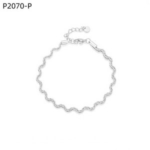 Pulsera Amy Amy Fashion con eslabones de cadena chapada en plata, estilo clásico para mujer, joyería de regalo P2070 - Product Image 3