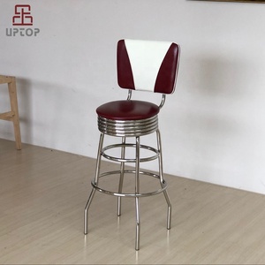 Tabouret <span class=keywords><strong>de</strong></span> <span class=keywords><strong>bar</strong></span> <span class=keywords><strong>de</strong></span> style américain des années 1950, rouge et blanc - Product Image 5