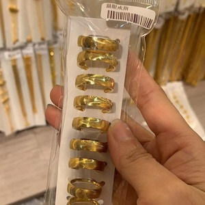 Vendita calda anelli d'oro semplici cerchi per uomini e donne simulavano ghiaccio rotto di sabbia vietnamita-per feste e coppie - Product Image 6