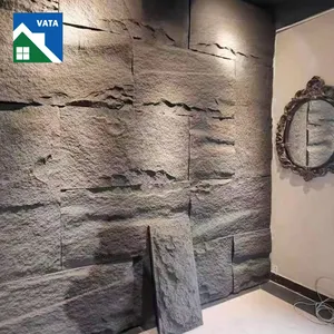 आंतरिक या बाहरी सजावटी पॉलीयुरेथेन कृत्रिम पत्थर 3डी नकली पीयू पत्थर की दीवार पैनल
