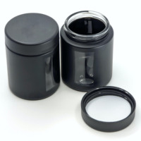 Frascos de Vidrio Personalizados de 4oz, 8oz y 16oz, Herméticos, para Guardar Flores, Cogollos, Hojas de Tabaco, Color Violeta Negro, con Protección UV