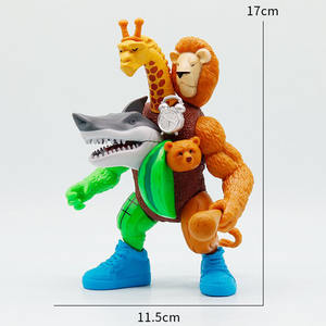 Figurines de décoration de bureau amusantes et abstraites, style Tung Tung Sahur, inspirées de Douyin, avec grenouille arboricole, requin et monstre, collection en gros - Product Image 4