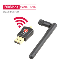 Adaptateur Wifi USB2.0 600 Mbps RTL8811CU 2.4G&5G Ethernet Lan Wifi Dongle Récepteur Wifi AC Carte Réseau avec Antenne Rotative