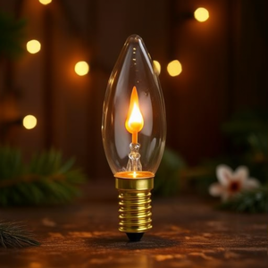 Lampadina a Candela E14 3W 230V a Incandescenza con Punta a Fiamma Trasparente per Illuminazione Decorativa - Product Image 3