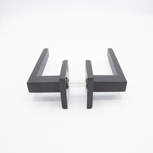 Hiện đại Ống Vuông tay nắm cửa trên thép không gỉ rosettes nội thất đòn bẩy trong màu đen cho nội thất phòng tắm - Product Image 3