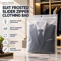 Sac d'emballage mat pour vêtements, personnalisé, avec fermeture éclair coulissante givrée, résistant à l'humidité, imprimé en héliogravure, pour la vente au détail et les boutiques