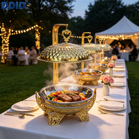 Plat de service et de présentation pour buffet en acier inoxydable doré 8L, chauffe-plats pour banquets de mariage et réceptions hôtelières