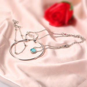 Nouveau Style Européen et Américain Ensemble Turquoise Simple Bracelet Personnalisé Montagne Perle Bracelet 4 Pièces Ensemble Bracelet - Product Image 5