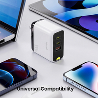 Chargeur rapide USB-C Miccell 100W GAN avec 1 port USB-A et 2 ports USB-A, chargeur mural USB-A pour tous les produits intelligents