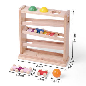 Rampe de jeu en bois pour balles et voitures - Éducation Montessori, matériau en contreplaqué, unisexe, 12 mois+ - Product Image 5