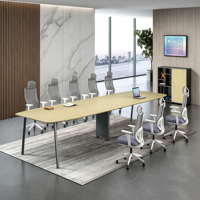 Ensemble de table et de chaises de réunion de bureau, poste de travail de réception, design moderne en bois pour salle de réunion, salle de formation
