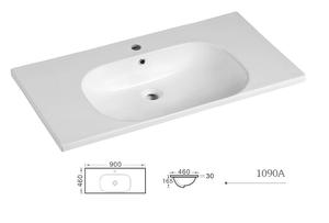 Lavabo en céramique d'évier de lavage de <span class=keywords><strong>main</strong></span> de bord mince moyen d'articles sanitaires pour la salle de bains - Product Image 4