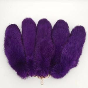 Deep Purple conception mignonne en gros queue de renard naturel/fée vraie fourrure de renard queue porte-clés - Product Image 1