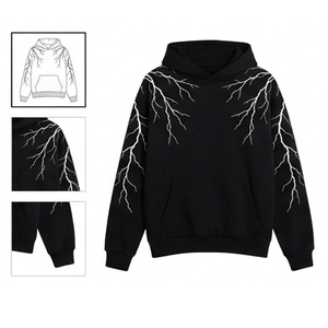 Custom 500gsm Heavyweight Cotton Hoodie Men's Streetwear Boxy Fit Vintage Acid Wash Screen Print Blank Hooded Sweatshirt Jumper - Product Image 1