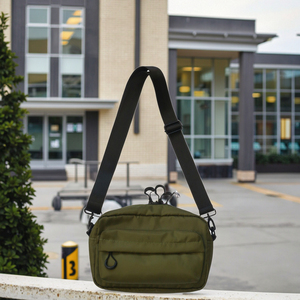Sac bandoulière unisexe en nylon <span class=keywords><strong>sergé</strong></span> uni avec fermeture éclair, imperméable, pour étudiants, adolescents - Product Image 1