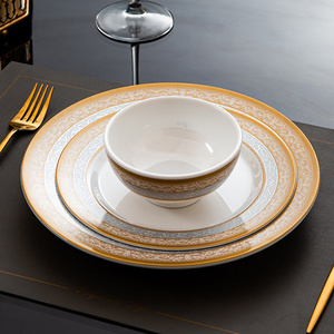 Dongyu Người Dùng Thân Thiện Tùy Chỉnh Bền Melamine Bộ Đồ Ăn Đặt Vàng Bạc Bữa Ăn Tối Tấm Cho Nhà Hàng Bền Vững - Product Image 2