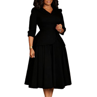 Jupe plissée mi-longue décontractée pour femme, taille naturelle, col tailleur, avec logo frontal, style bureau, grandes tailles, tendance, collection automne, offre spéciale