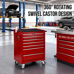 Mobile <b>Tool</b> <b>Cabinet</b> With 5 Drawers 360 Degree Swivel Casters For Auto Repair Workshop - Product Image 1