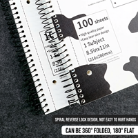 Cuaderno Espiral con Diseño de Vaca en Blanco y Negro, Cuaderno Personalizado con Logotipo, Cuadernos con Blocs de Notas
