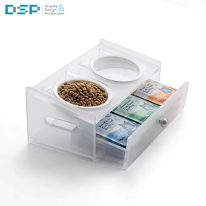 DSP Vietnam Factory Adjustable Height Acrylic Pet Bowl Stand Elevated Raised <b>Cat</b> Dog Feeder Holder - Product Image 3