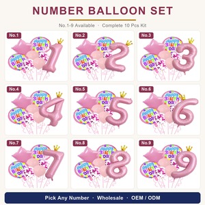 Ballons Chiffres en Gros 1-9 Décorations <span class=keywords><strong>Anniversaire</strong></span> Joyeux <span class=keywords><strong>Anniversaire</strong></span> Ensemble de Ballons en Aluminium Couronne Confettis Latex 1er <span class=keywords><strong>2</strong></span>ème <span class=keywords><strong>Anniversaire</strong></span> Enfants Adultes - Product Image 2