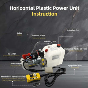 Commande sans fil <span class=keywords><strong>12</strong></span> Volt 4L Lift Trailer 2.2KW Double Acting Hydraulic Pump Power Units with Plastic Tank - Product Image 4