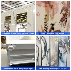 Placard de <span class=keywords><strong>chambre</strong></span> à coucher en métal Almirah détachable à 5 portes pour rangement de vêtements Armoire en fer avec tiroirs Meubles de <span class=keywords><strong>chambre</strong></span> à coucher - Product Image 4