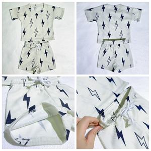 <strong>Cheap</strong> Price Customized Waffle Knit Lighting Pattern Short Sets Baby <strong>Boys</strong> Casual Clothing for <strong>Boys</strong> Outfits <strong>Clothes</strong> - Product Image 3