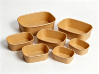 Offre Spéciale – Contenant Alimentaire Rectangulaire 2 compartiments en Bagasse Biodégradable et Écologique, Compatible Micro-ondes, Résistant à la Chaleur, Idéal pour le Camping