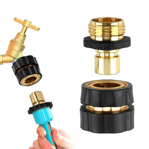 Kit de raccords rapides pour tuyau d'arrosage en métal - Raccords mâles et femelles 3/4 pouces, adaptateurs à fixation facile, étanches - Product Image 1