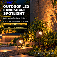 Projecteur LED marron à piquet pour jardin, 30W, tête orientable, étanche IP65, pour projets paysagers