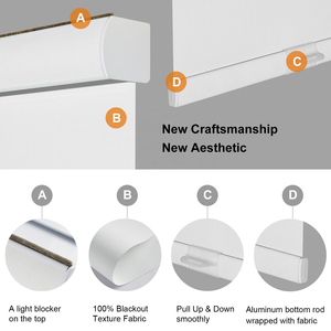 Persianas Enrollables Modernas Eléctricas Personalizadas de Tela Jacquard Horizontal 100% Opacas sin Cordones <span class=keywords><strong>para</strong></span> Ventanas Francesas de <span class=keywords><strong>Cocina</strong></span> - Product Image 4