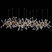 Lustre moderne personnalisé en cristal en forme de branche de saule, suspension en forme de goutte d'eau pour hôtel, villa, salle à manger, projet