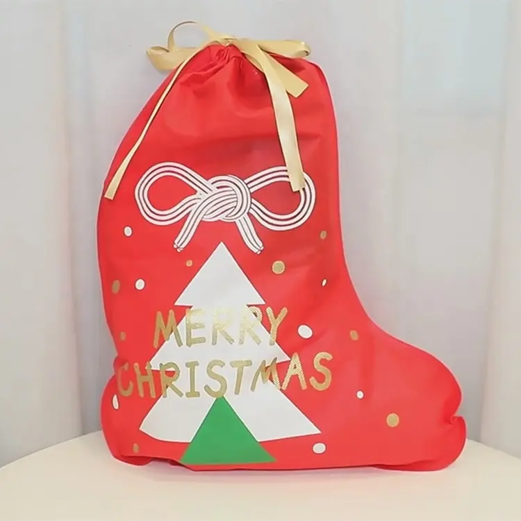 Huadefeng tas stok 75gsm bukan tenunan dapat digunakan kembali tas hadiah Natal Promo kemasan & produk cetak