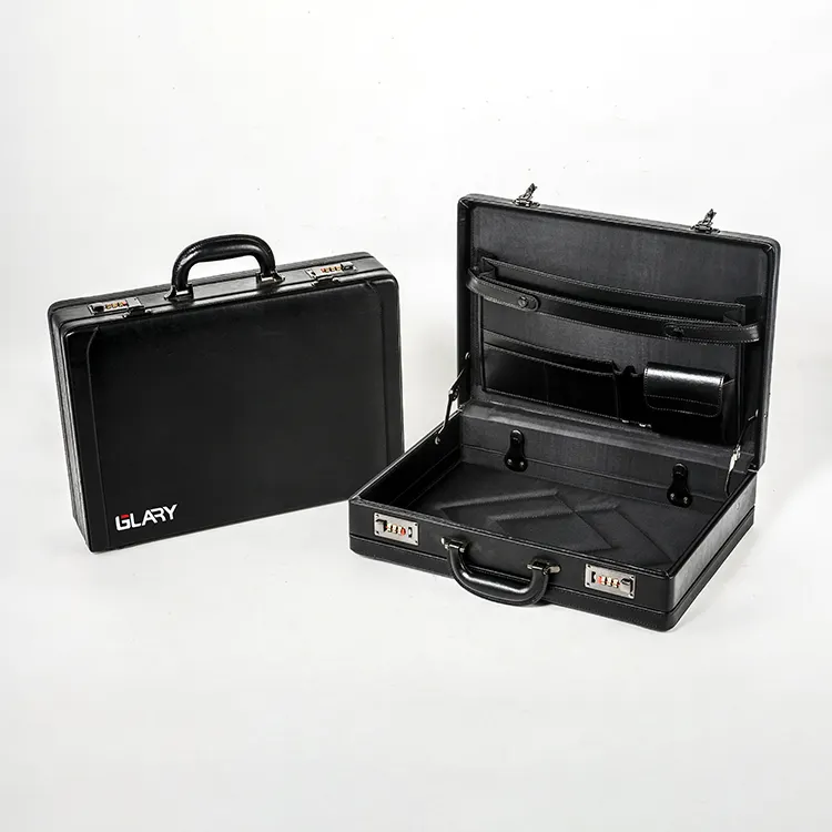 GLARY पेशेवर अटैची लैपटॉप औपचारिक बैग कार्यालय व्यापार अटैची पुरुषों चमड़े के बैग टिकाऊ पहनने के लिए प्रतिरोधी अटैची