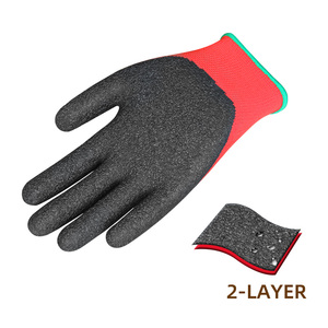 قفازات Seeway مطاطية مطلية باللاتكس لأمان العمل صناعية للرجال وتتميز بأنها مغطاة باللون الأحمر وتعمل في الأعمال اليدوية وفي الحدائق - Product Image 2