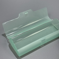 Vente en gros d'étuis à lunettes de lecture écologique transparent en plastique noir givré tendance rectangle de grande valeur portable simple et solide