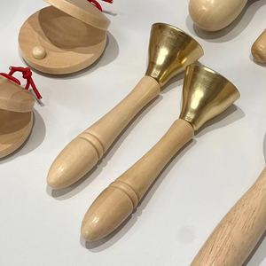 Ensemble d'instruments de percussion en bois en gros avec triangle, tambourin, maraca et tube sonore pour l'éducation musicale et le jeu des enfants - Product Image 6