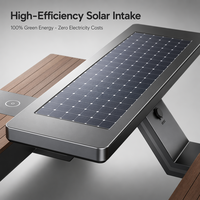Hub de recharge solaire haute efficacité pour table, éclairage LED et recharge sans fil, idéal pour les centres commerciaux