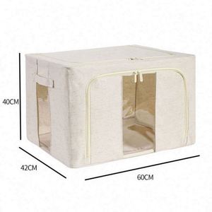 Modern Foldable Fabric <b>Storage</b> Zippered Window Ottoman Bedroom Furniture <b>Storage</b> 60X42x40cm Ottoman Foldable <b>Storage</b> Ottoman - Product Image 1