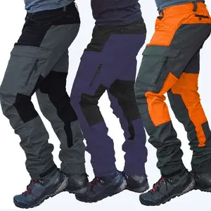 New Fall autumn streetwear ready to ship multi pocket slim fit patchwork cargo pants mens cargo jogger tactical pants